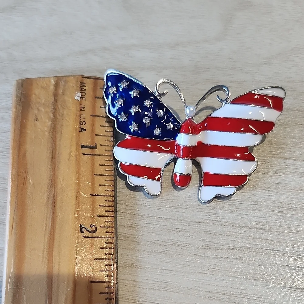 Patriotic Butterfly Brooch